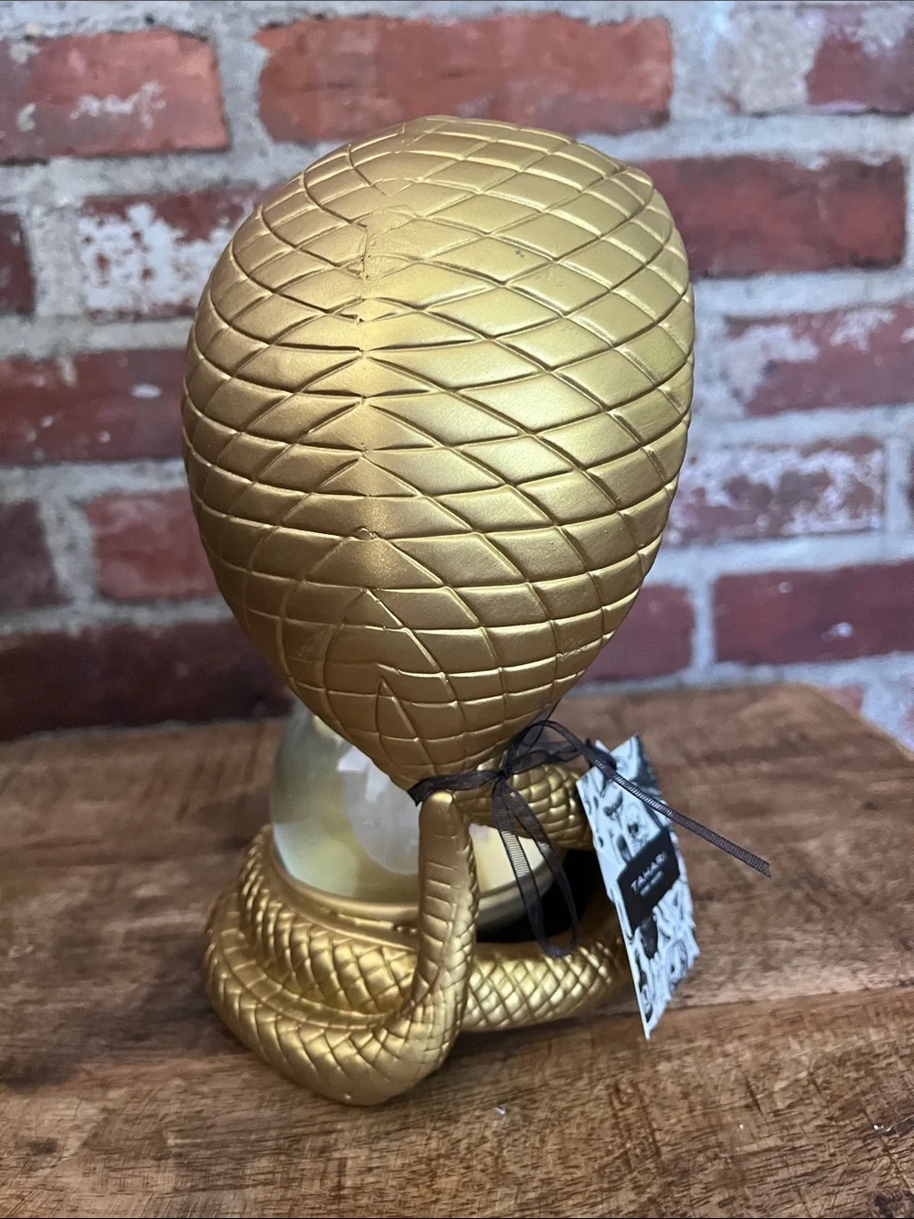 Tahari Gold Cobra with Iridescent Crystal Ball 8 inches tall - Picture 3 of 9
